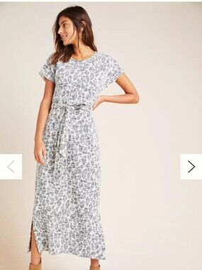 Dolan Anthropologie Left Coast Taleen Textured Black White Leopard Maxi Dress S